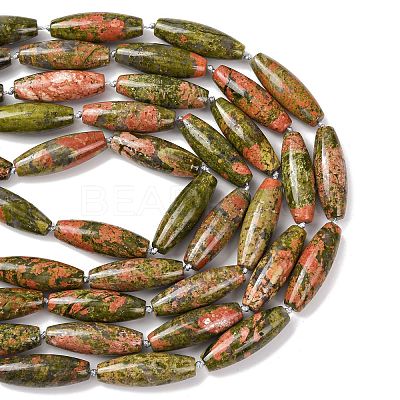 Natural Unakite Beads Strands G-L654-G13-01-1