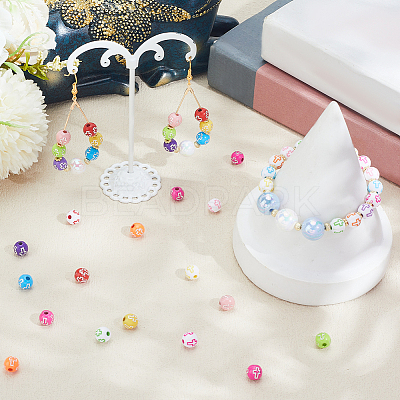 800Pcs 2 Styles Cross Theme Acrylic Beads MACR-PA0001-45E-1