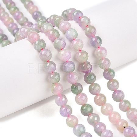 Dyed Natural White Jade Beads Strands G-T138-6mm-210-8-1