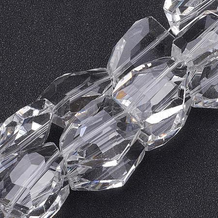 Transparent Clear Glass Beads Strands X-GS20X27MM01-1