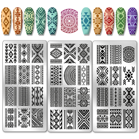 Stainless Steel DIY Nail Art Templates MRMJ-WH0092-058-1