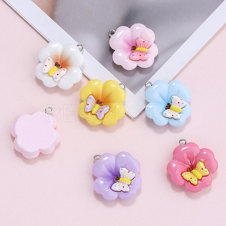 Opaque Resin Pendants RESI-D016-02C-1