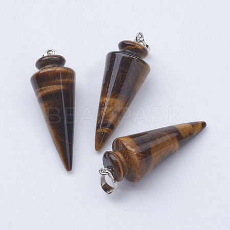 Natural Tiger Eye Pendants G-P236-04-1
