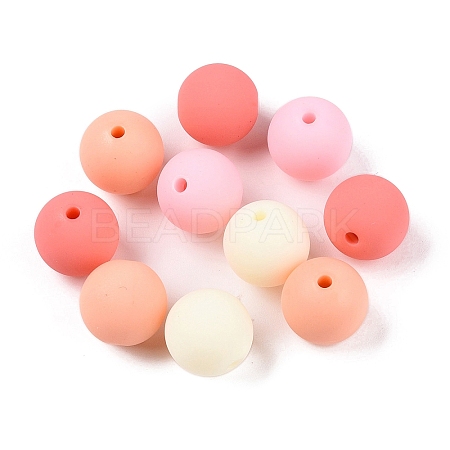 Rubberized Style Imitated Silicone Acrylic Beads MACR-T048-01B-17-1