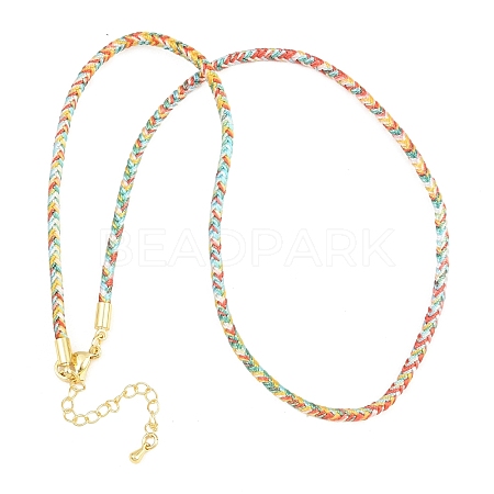 Braided Polycotton Cord Necklaces Making MAK-F038-B18-G-1