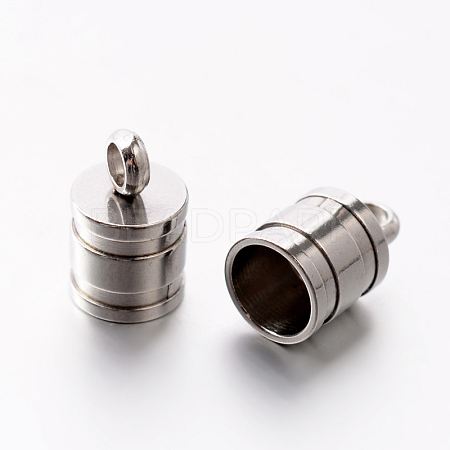 Tarnish Resistant 201 Stainless Steel Cord Ends STAS-E077-05-1