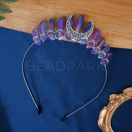 Electroplated Quartz Crystal Hair Bands PW-WG374A4-06-1