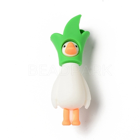 Opaque Resin Cute Duck Big Pendants RESI-D065-B04-1