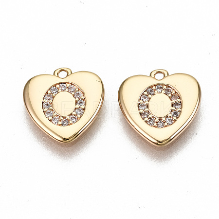 Brass Micro Pave Clear Cubic Zirconia Charms KK-N231-234O-NF-1