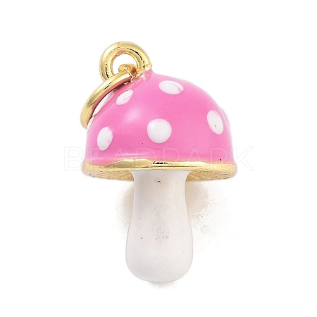 Real 18K Gold Plated Rack Plating Brass Enamel Charms X-KK-M293-24G-01-1
