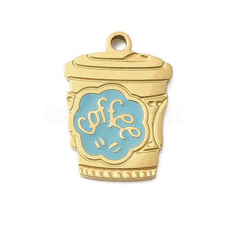 304 Stainless Steel Enamel Pendants STAS-I336-01G-02-1