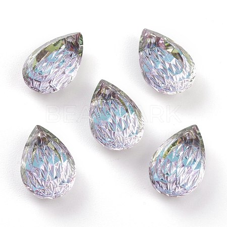 Embossed Glass Rhinestone Pendants GLAA-J101-05A-001VL-1