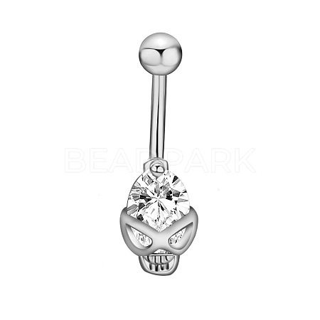 Clear Cubic Zirconia Belly Button Rings WG9960A-24-1