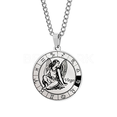 Non-Tarnish Unisex 201 Stainless Steel Constellation Pendant Necklaces NJEW-T011-LA721-6-1