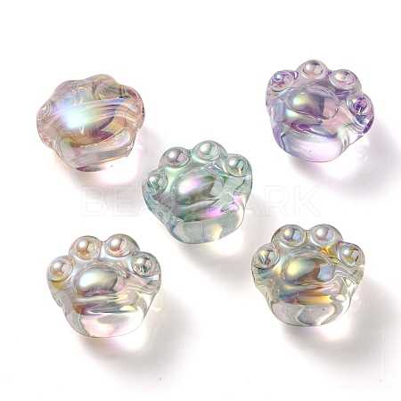 UV Plating Rainbow Iridescent Acrylic Beads OACR-P010-18-1