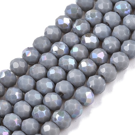 Electroplate Opaque Solid Color Glass Beads Strands EGLA-A044-P4mm-L10-1