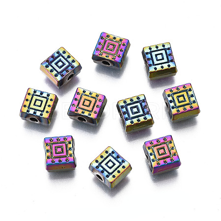 Rack Plating Rainbow Color Alloy Beads PALLOY-S180-357-1