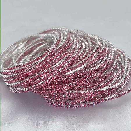 Brass Rhinestone Tennis Bracelets WG6EB7A-17-1