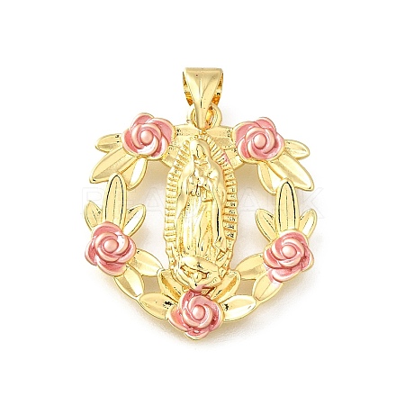Brass Enamel Pendants KK-Q066-30G-1
