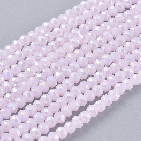 Electroplate Glass Beads Strands EGLA-A034-P1mm-B12-1