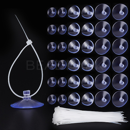 100Pcs Transparent PVC Suckers PVC-GO0001-01-1