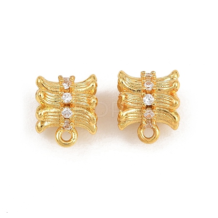 Brass Micro Pave Clear Cubic Zirconia Tube Bails CU-CBA6A75-23G-1