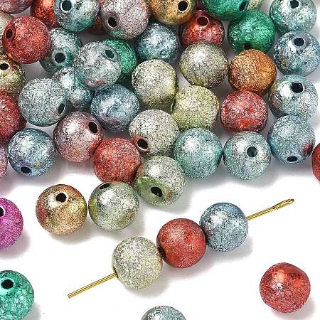 Spray Painted Acrylic Beads ACRP-Q018-8mm-M-1