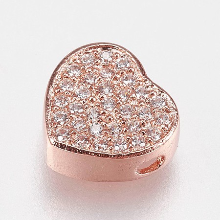 Brass Micro Pave Cubic Zirconia Beads LS-KK-I614-055RG-1