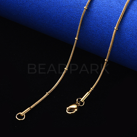 PVD Vacuum Plating 304 Stainless Steel Round Snake Chain Necklace NJEW-S420-009B-G-1