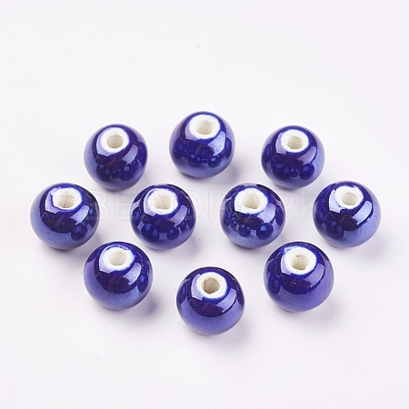 Glazed Porcelain Beads PORC-D001-12mm-14-1