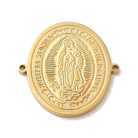 304 Stainless Steel Virgin Mary Connector Charms STAS-L022-305G-1