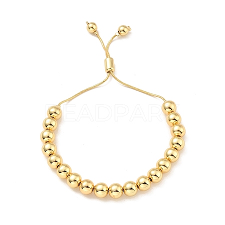 Rack Plating Brass Round Beaded Slider Bracelet for Women BJEW-B066-01A-02-1
