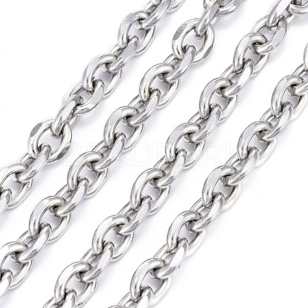 Tarnish Resistant 304 Stainless Steel Cable Chains CHS-P007-27P-05-1