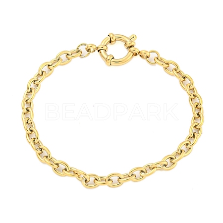 304 Stainless Steel Cable Chain Bracelets for Women BJEW-Q344-05G-1
