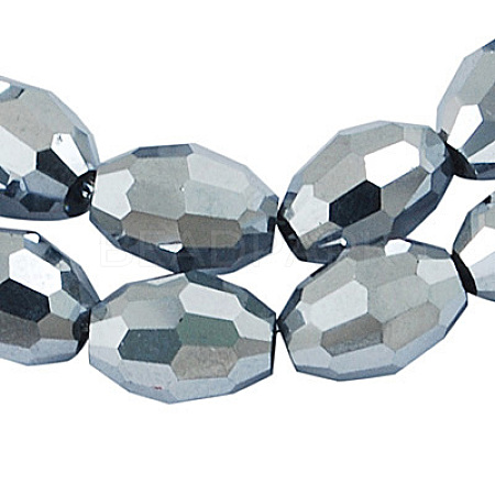 Electroplate Glass Beads X-GC881Y-2-1