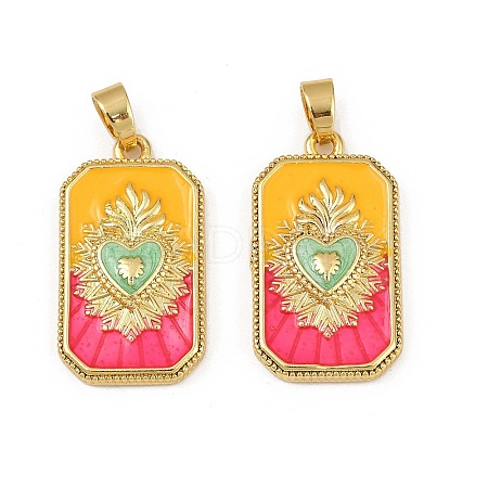 Brass Enamel Pendants KK-L190-008G-03-1