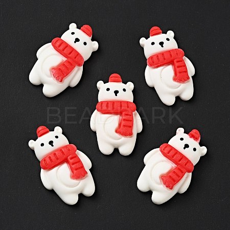 Opaque Christmas Resin Cabochons RESI-G039-10-1