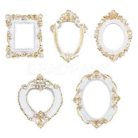 5Pcs 5 Style Resin Picture Frame AJEW-FG0002-34-1