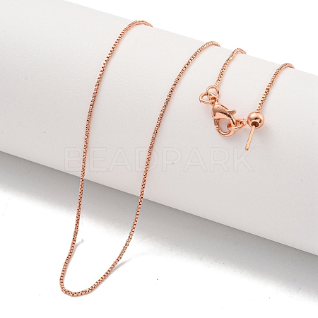 Brass Box Chain Necklaces for Women NJEW-G084-09RG-1