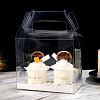 Foldable Transparent PET Cupcakes Boxes CON-PW0001-050D-1