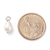 Grade B Natural Cultured Freshwater Pearl Charms X-PALLOY-JF01497-02-5