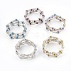 Electroplate Glass Wrap Bracelets BJEW-JB04018-1