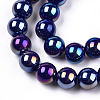 Electroplate Opaque Glass Beads Strands GLAA-T032-P8mm-AB03-2