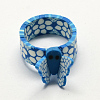 Handmade Polymer Clay Butterfly Finger Rings RJEW-Q152-B-5