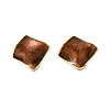 Brass Enamel Stud Earrings EJEW-B120-01G-02-2