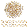 64Pcs 8 Styles Brass Pave Clear Cubic Zirconia Connector Charms KK-ME0004-10-1