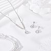 Brass Rhinestone Pendant Necklace & Stud Earring Sets SJEW-LP0001-51B-3