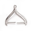 Rack Plating Brass Micro Pave Cubic Zirconia Ice Pick Pinch Bails KK-B056-01P-2