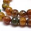 Dyed Natural Agate Faceted Round Beads Strands X-G-E268-08-2