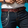 304 Stainless Steel Skull 3 Layer Chain Belts for Jeans Pants HJEW-DR00159-4